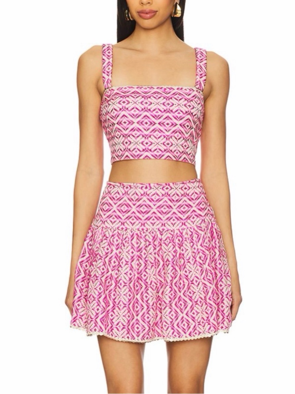 SAYLOR Pink Printed Two-Piece Mini Skirt Set